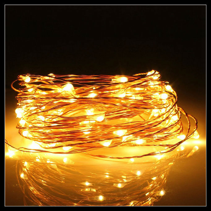 9 Colors Led String Starry Lights 10m 100 LEDs Copper Wire Fairy Lights for indoor Outdoor ...