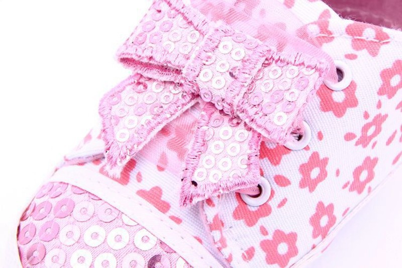 Pink Floral Butterfly-Knot Baby Moccasins Sapatinhos De Bebe Menina Girls Bling Footwear Baby Shoes Girl First Walkers Shoes 