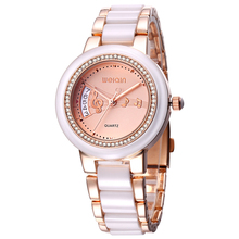 WEIQIN Women Watches Date Fashion Rhinestone Rose Gold Wrist Watch Business Dress Quartz Ladies Watch Clock Relogios Feminino