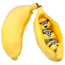 9.5″ Cute Three Despicable Me Minions in the yellow pea plush Bag Pendant Plush Stuffed Toy For Kid Girls