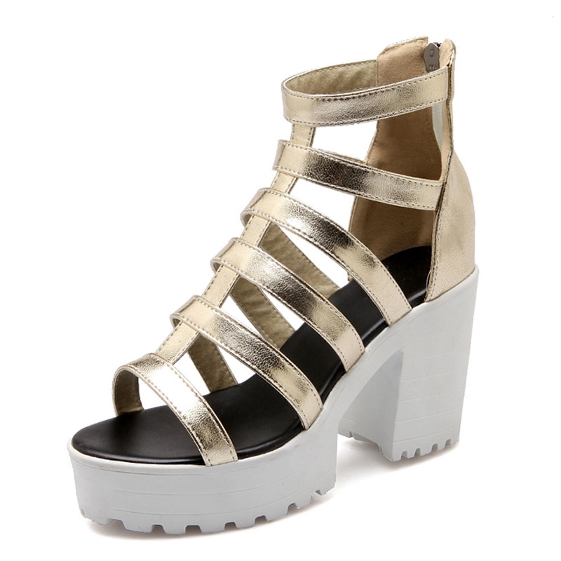 gold and silver gladiator sandals