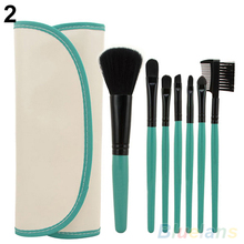 7Pcs Cosmetic Makeup Tool Powder Blush Eyelash Brow Concealer Lip Brush Kit Set