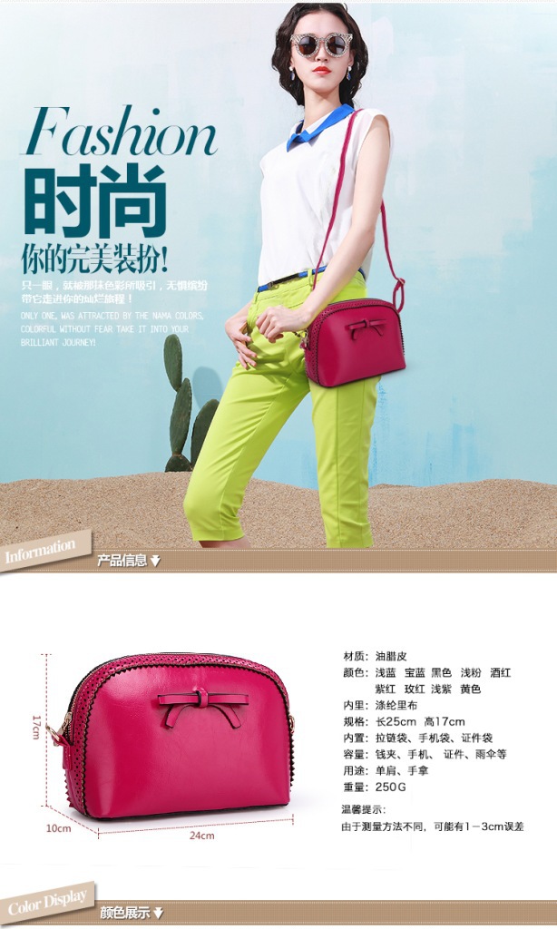 2015 Real Totes Unisex Bow Solid Bags Scarlett Ning Brand Handbag