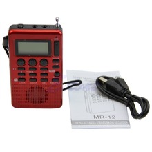 Free Shipping Portable Digital FM Radio Pocket Full Band Receiver LCD Display MP3 REC Player