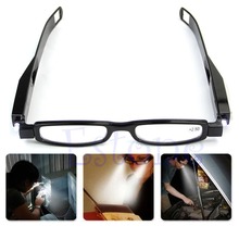 Free Shipping Multi LED Light UP Strength 360 degrees Presbyopia Diopter Eyeglass Night Vision Glasses
