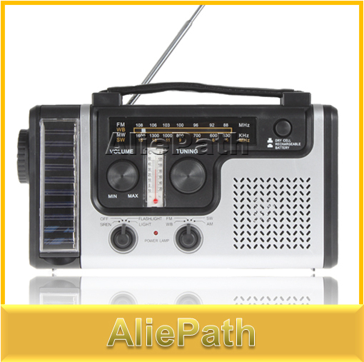 Portable Mini Crank Solar Emergency AM FM SW Shortwave Radio Receiver with Flashlight Solar light charger