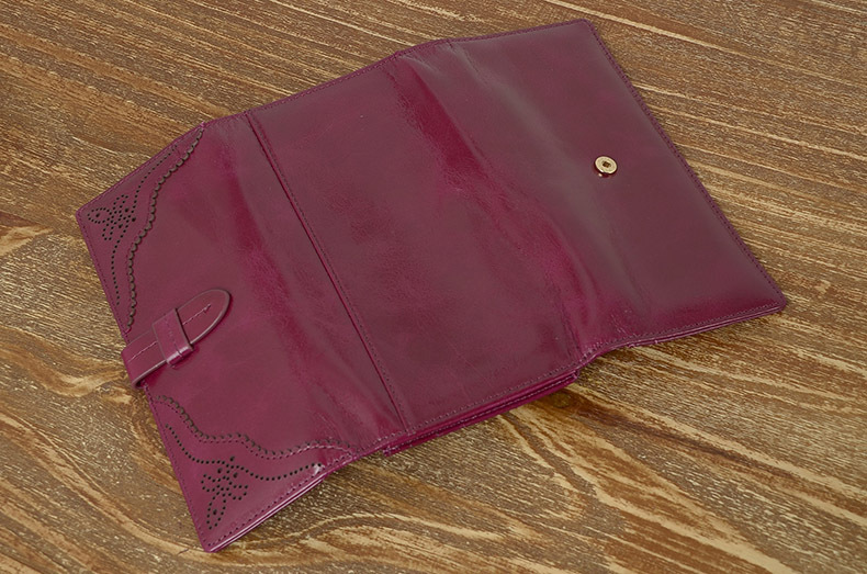 Imported Grain Leather Korea Style Burnished Leather Women's Long