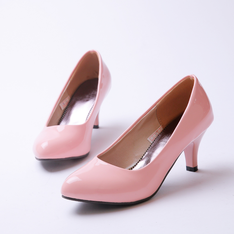 New fashion women pumps pink high heel shoes women stilettos pointed toe heels black pumps white wedding shoes nude pumps 2016