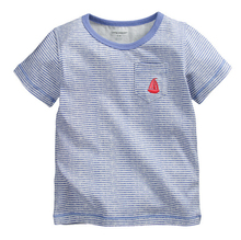 New Little Boys T-Shirt Children Clothing Tops Short Sleeve 100% Cotton Tees Casual Stripe Kids T Shirt Branded Quality