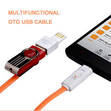 New Brand Multi Function LED Micro USB OTG Cable For Android Data Line Original Charger Cable For SAMSUNG HUAWEI HTC ZTE XiaoMi