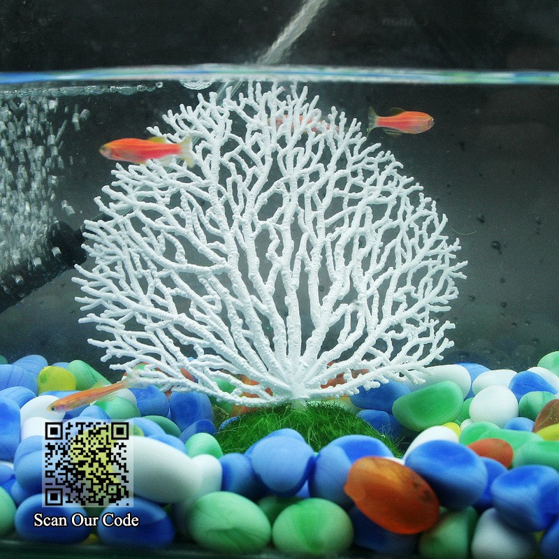 Silicone artificiale coral ornamento Fish Tank Decor per acquario Underwater Fish Tank Garden Lands Green 