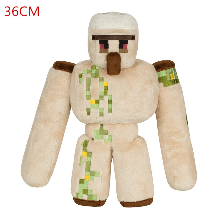 2016 NEW Minecraft Plush Toys 36CM Minecraft Iron Golem Sword Pickaxe Stone Bed Box Model Toys Action Figure Kids Toys For Gift