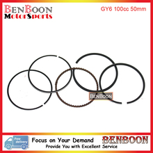 GY6 100cc 50mm PISTON RING SET 4T 139QMB Chinese Scooter Parts ATV Go-Kart Znen Baotian Peace Taotao Icebear Romet Free Shipping
