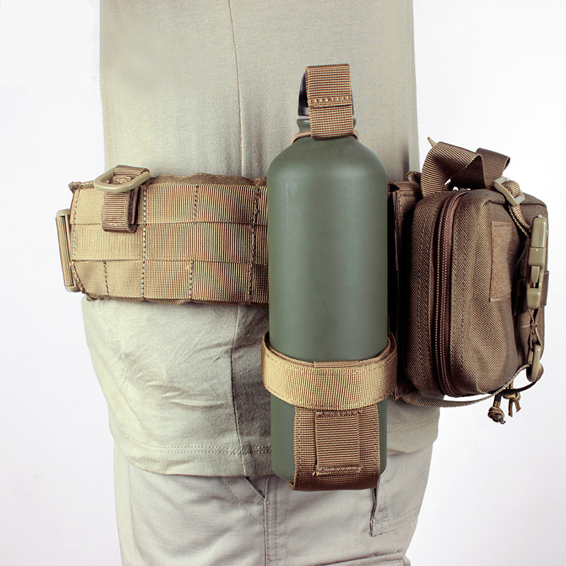 Tactical Molle Outdoor Water Bottle Holder Carrier Pouch Belt Holster Adjustable