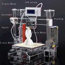 DHL Reprap Prusa i3 3D printer with High Quality DIY 3d Printer kit prusa i3 LCD