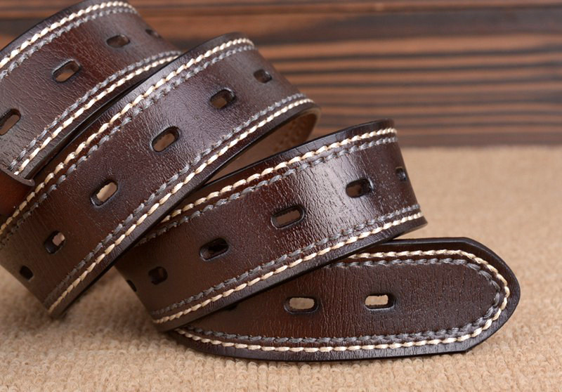 Wholesale Mens Genuine Leather Belt Line Black Buckle Designer Men High Quality Casual Brown ...