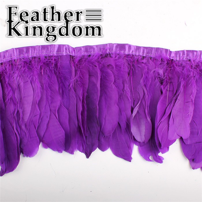 purple goose feather trim