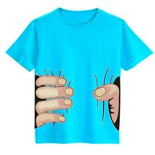 2016 Summer New Fashion Children Cotton T-shirt Baby Boys Girls Funny 3D Hand Short Sleeve T-shirt Kids Casual Tops Clothing