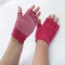 Women Men Prousource Super Grippy Non slip Gray Yoga Gloves Anti slip Grip Fingerless Sports Exercise