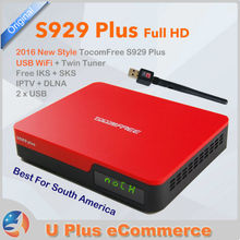 TocomFREE S929 Plus + USB WiFi FTA Digital Satellite Receiver Full HD DVB-S/S2 IKS+SKS IPTV South America