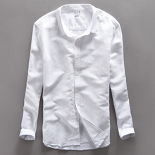 Original Cotton Linen Shirts Men Spring Summer White Social men linen shirts Thin Casual-shirt British Fashion Clothes S-XXL