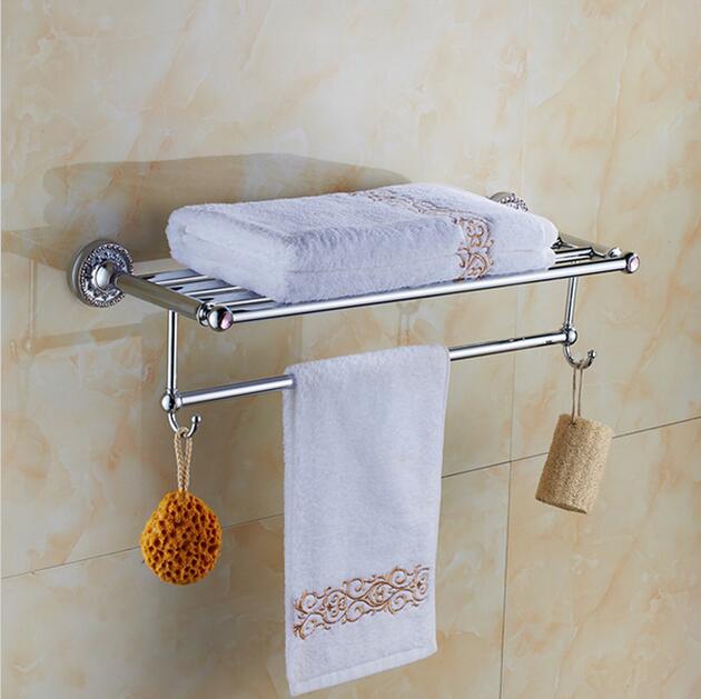 Pink crystal chrome bathroom towel rack bathroom shelf towel holder Double towel rack holder bathroom accessories