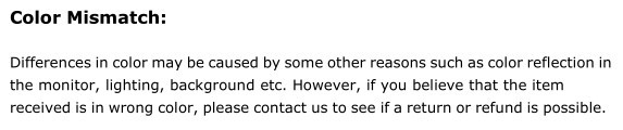 color mismatch