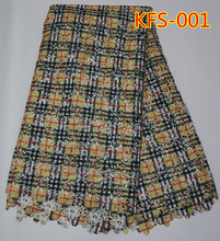 Top fashion African tartan design Guipure lace fabric for garment KFS-001