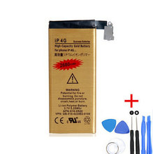 Original OEM High Capacity 2680MAH Gold Replacement Battery for iPhone 4 4G Batteries + 7 in1 Repair Tools Free Shipping