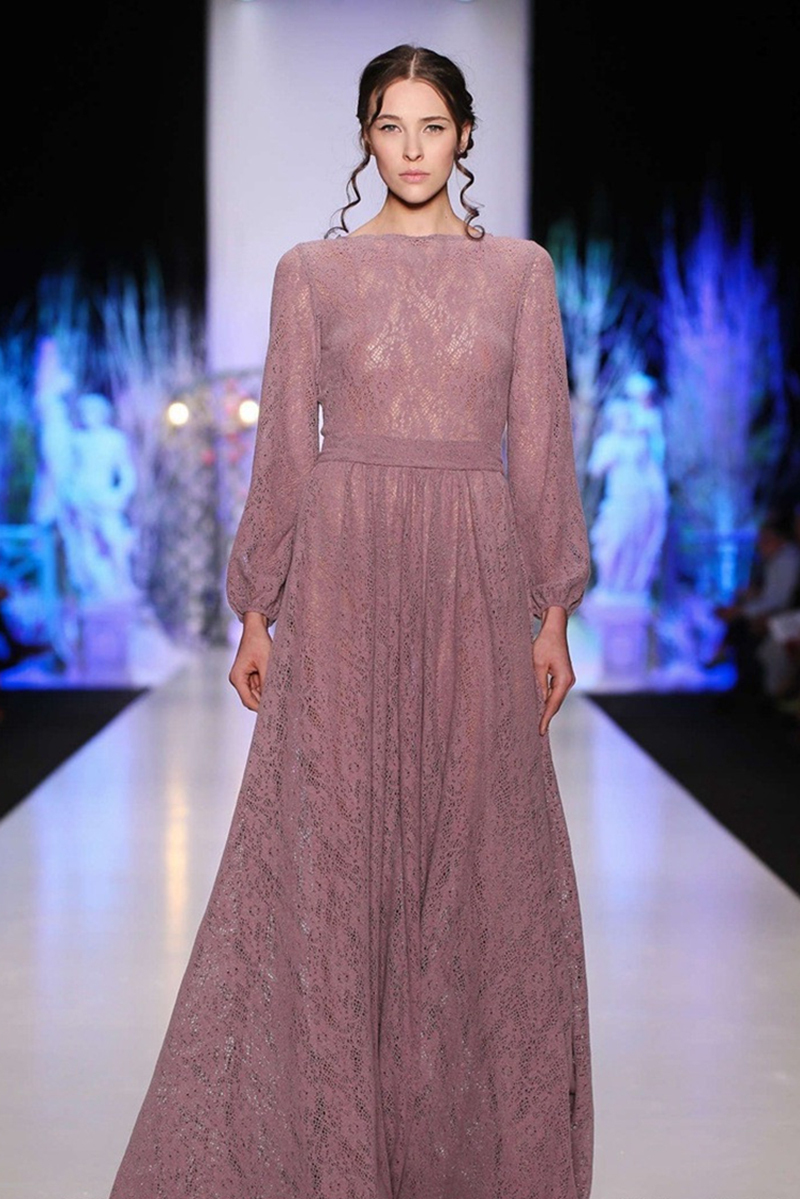New Arrive 2015 European American Fashion Show Top Quality Floor-Length Full Sleeve High Waist Slim Elegant Long Lace Dress