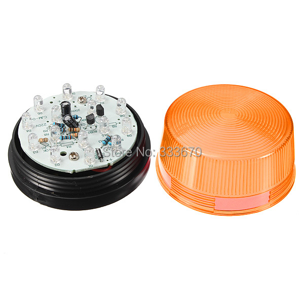 12V Security Alarm Strobe Signal Warn Warning Siren Orange LED Lamp Flashing Light Free Shipping
