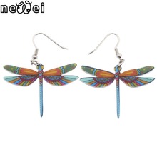 Newei Drop Dragonfly Earrings Jewelry Long Dangle Earring Acrylic Pattern Fashion For font b Women b