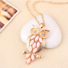 17 Colors 2015 Brand Women Cheap Metal Vintage Charm Owl Necklace Fashion Statement Necklaces Pendants Jewelry