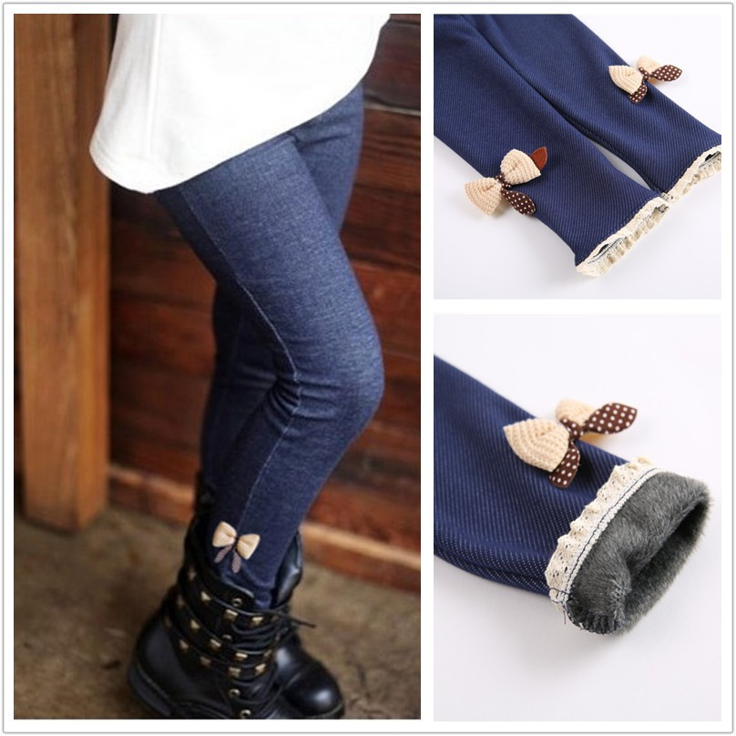 2015 Hot Sale Bow Skinny Pencil Pants Pants Leggings Kids Girls girls leggings Jean Pants Cotton