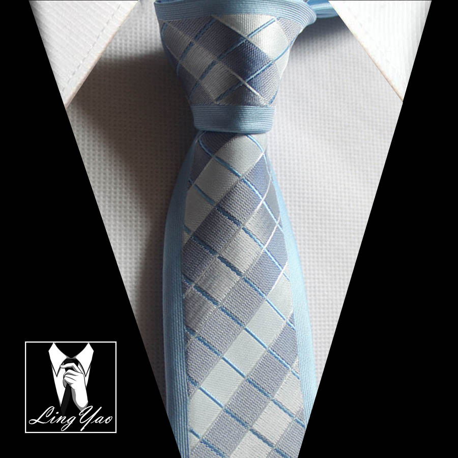Stylish slim tie with font b chequers b font plaids necktie