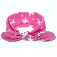 1 pcs Newborn Baby Kids Girls Print Dot Rabbit Ears Hairband Turban Elastic Bow Knot Headband Children Headwear Hair Accessories