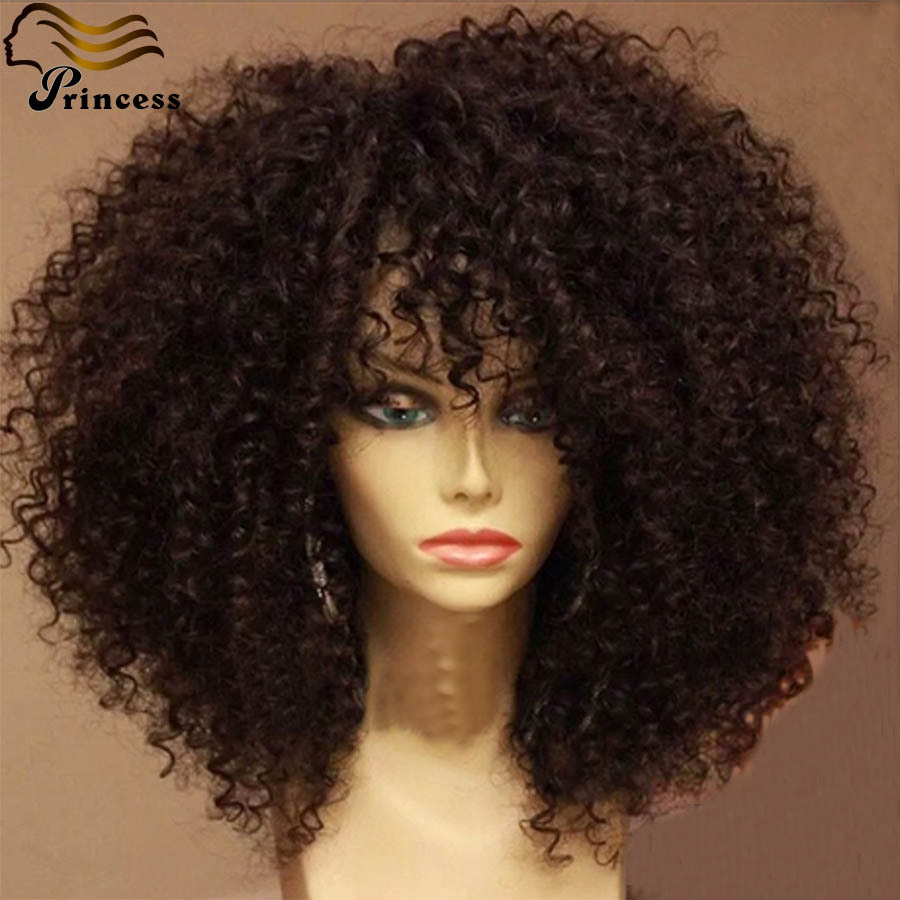 150% Density Kinky Curly Full Lace Wigs Brazilian Glueless Lace Front Human Hair Wigs For Black Woman Kinky Curly Wig Free Ship