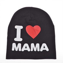 2015 Fashion Autumn Baby Hat Knitted Warm Cotton Toddler Beanie Baby Cap Kids Girl Boy I Love Papa Mama Print Kid Hats