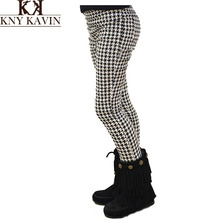 Free shipping 2014 autumn new arrival children Leggings Houndstooth skinny pants elastic waist KP070