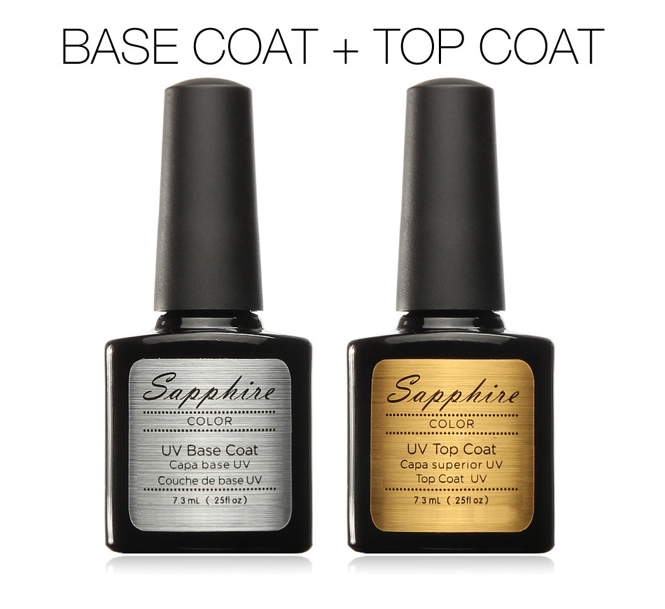 2pcs set Sapphire Diamond Nail Gel Top Coat Base Coat Primer Coat Foundation for UV Shining