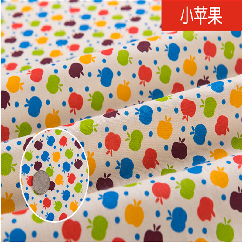 Little Apple,Floral printed 100% cotton fabric for sewing,soft cotton fabric for baby bedding,sale by meter,Width 160 cm