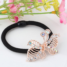 Free Shipping New 2016 Korean Original Elastic Rubber Band Hair Accessories Diamond Pearl Hair Rope Alloy Accessory Maker
