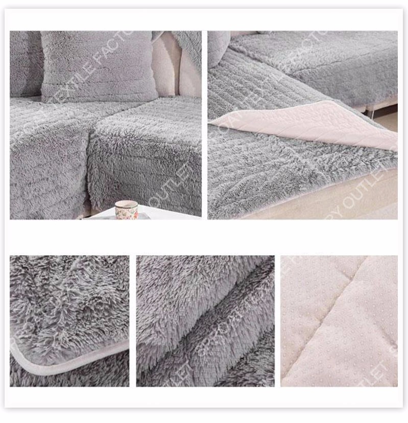 Long fur Sofa cover plush slipcovers winter canape for sectional sofa
