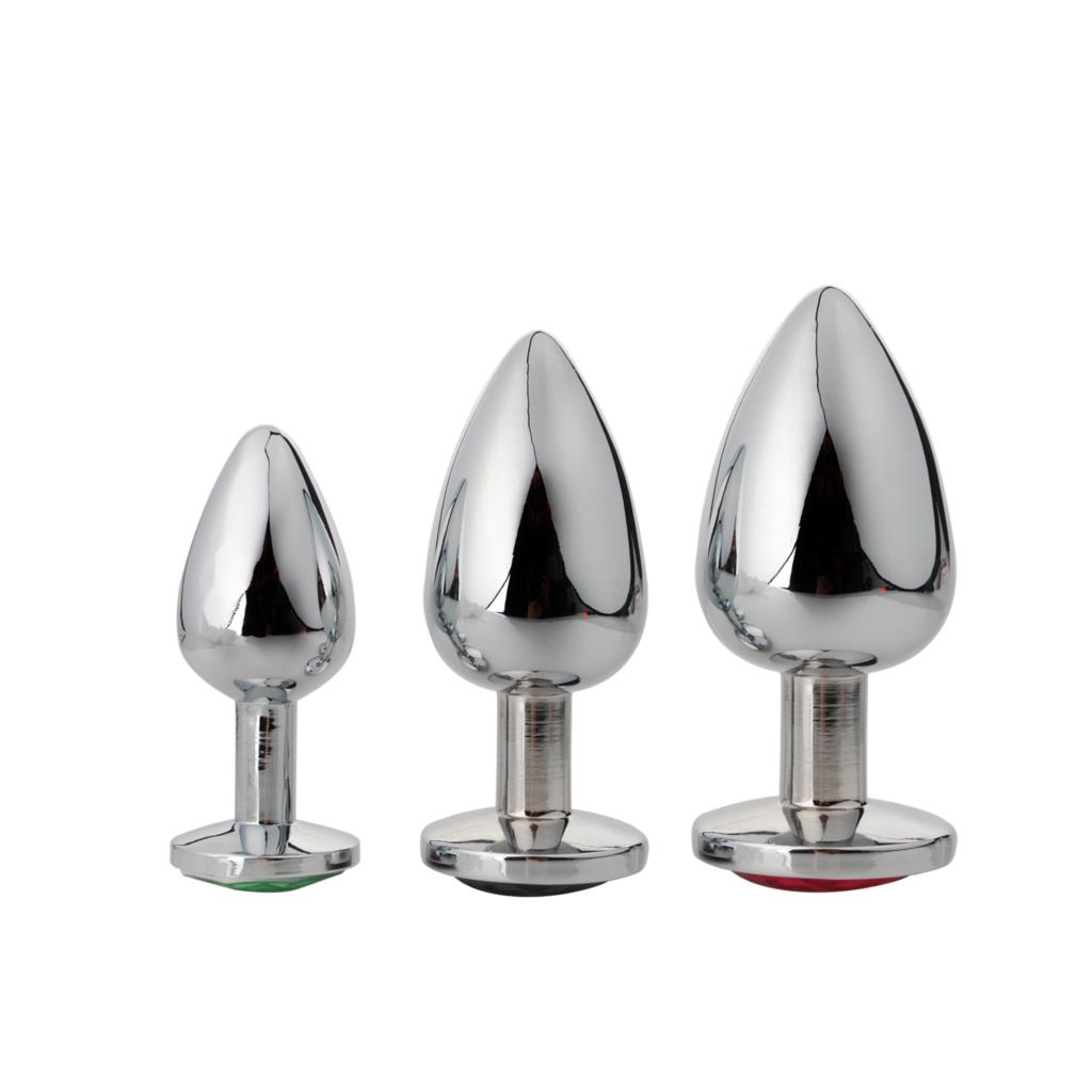 Небольшой средний большой Металл Мини Анальный Butt Plug Booty Бусы секс Игрушки Нержавеющая Сталь Crystal анальный