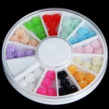 12 Colors Resin Flowers Nail Art Stickers Tips Glitter Fashion Nail Tools DIY Decoration Stamping