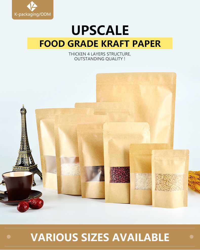 resealable brown paper bolsas