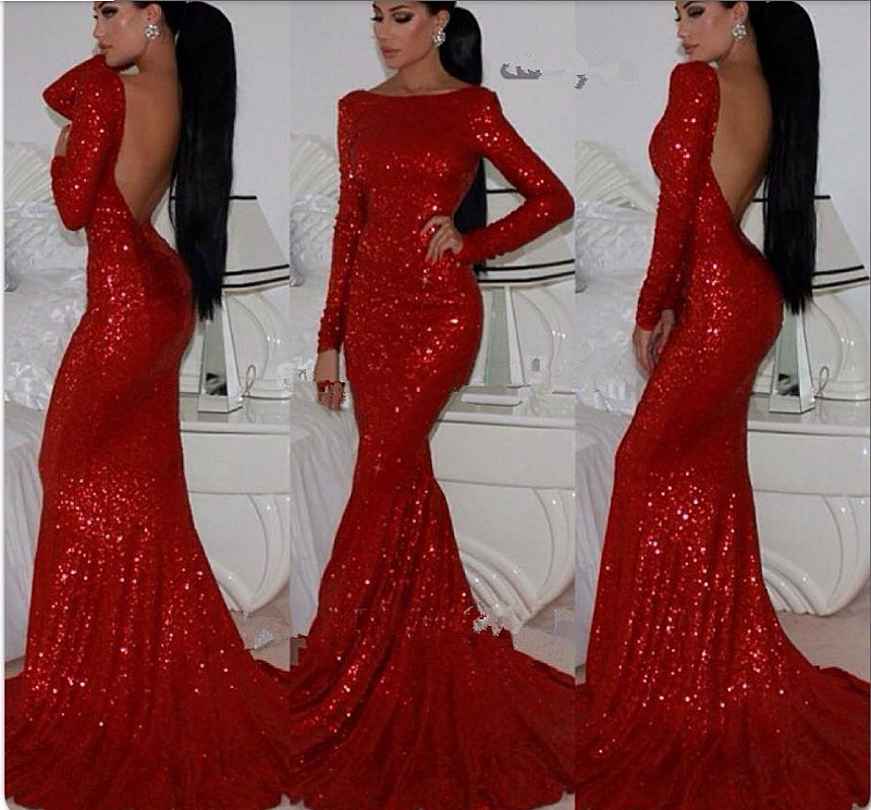 Formal red sequin dress