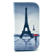 New Arrive Amazing Tower Pattern Wallet PU Leather Flip Cover Case for Samsung Galaxy S3 Mini