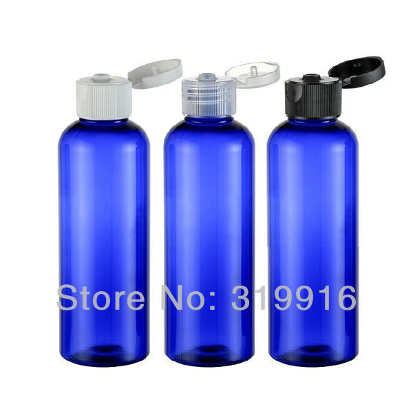 100ml empty blue shampoo plastic travel bottles with flip top cap,refillable travel shampoo