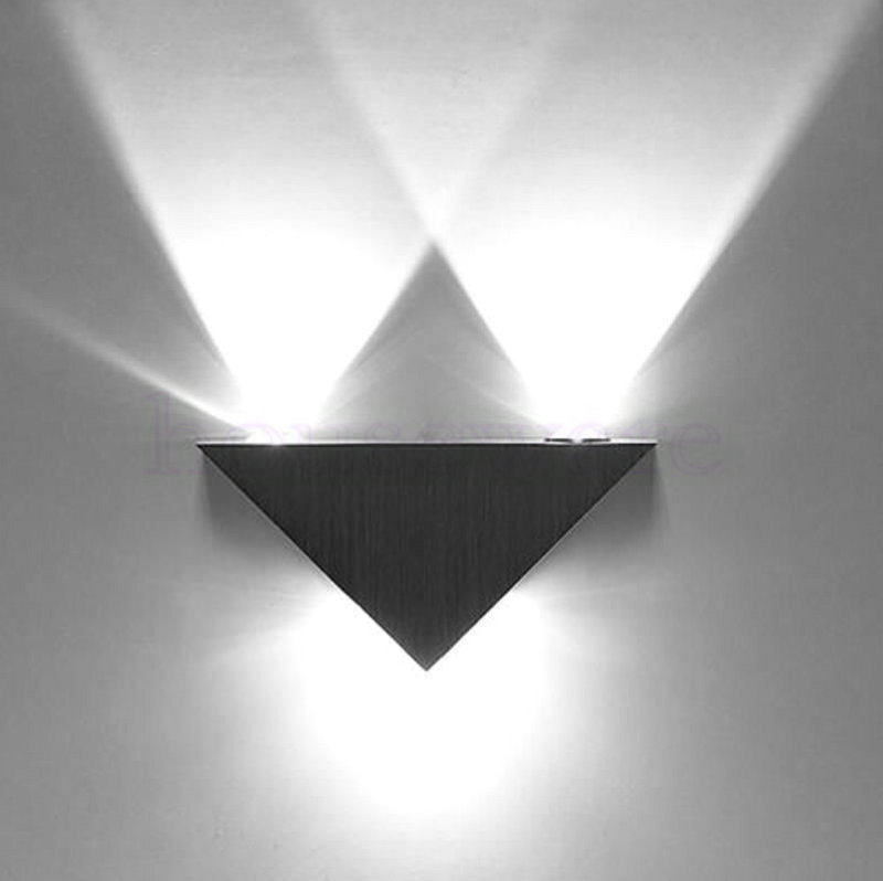 AC85-265V Wall Mounted Aluminum Modern Wall Sconce Triangle Designed 3w Cool White LED Wall Light Decoration Home Lighting wx156